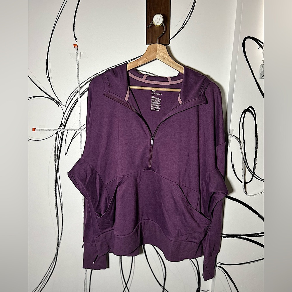 All In Motion Pullover Half Zip Purple Hoodie with Pockets, Womens XXL - Picture 1 of 8